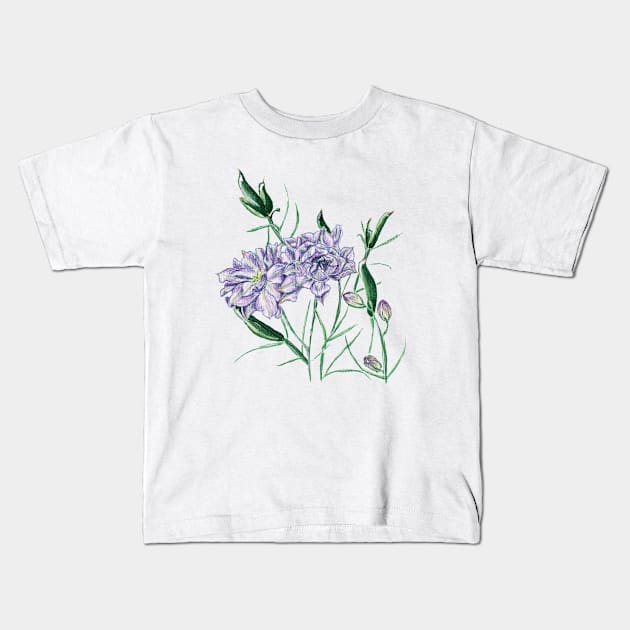 Delphinium terry Kids T-Shirt by feafox92